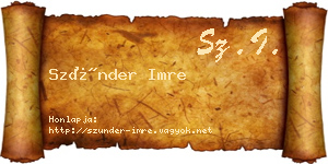 Szünder Imre névjegykártya