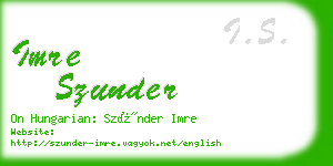 imre szunder business card